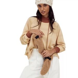 NWT We The Free Free People Free Baja Striped Long Sleeve Crop Top Size Medium